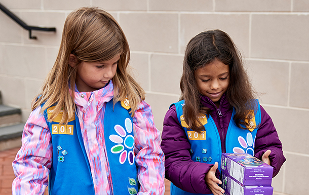 Girls building windmill